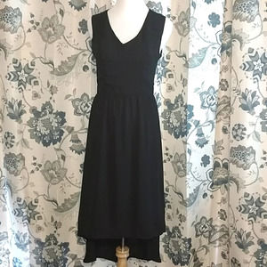 Monteau black high low lattice back dress size Med